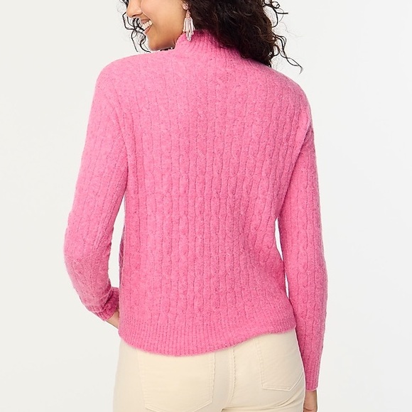 NEW / j.crew factory Cable-knit mockneck sweater in extra-soft yarn - Picture 3 of 10
